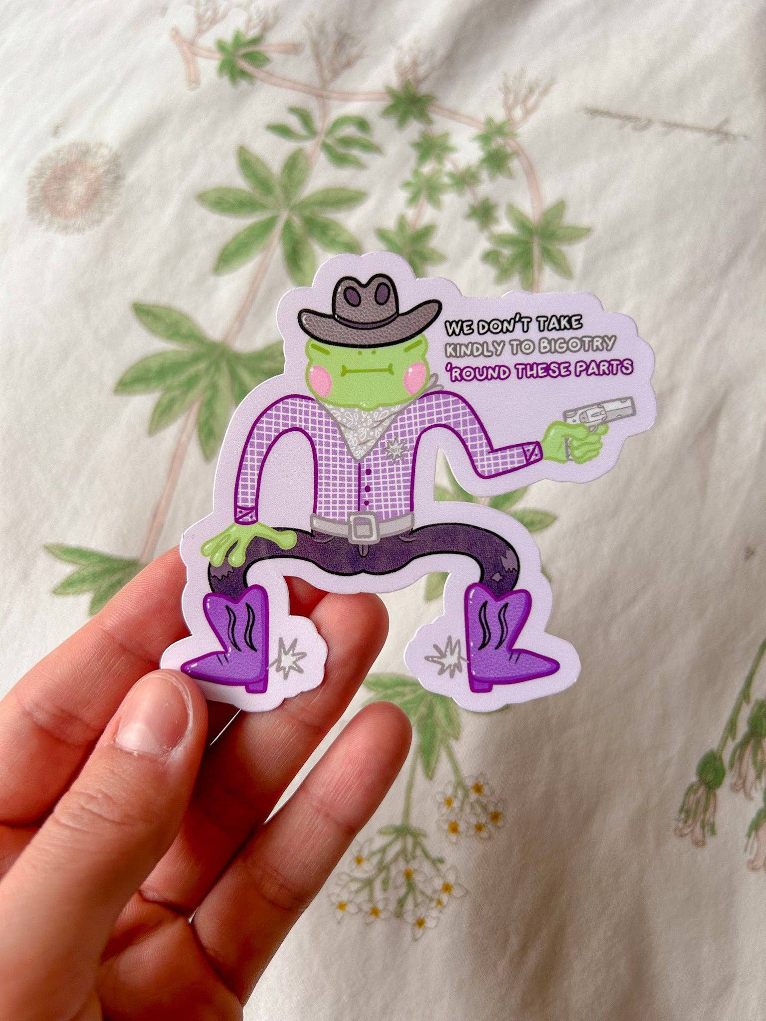 Hollandaize Art – Adesivo por atacado – Pride Cowboy Frogs | Não levamos gentilmente ao bigotry Sticker10