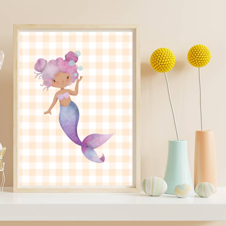 Fairy Bread Designs - Wholesale Art print – Kids & baby - Pastel Mermaid Art Print Set3