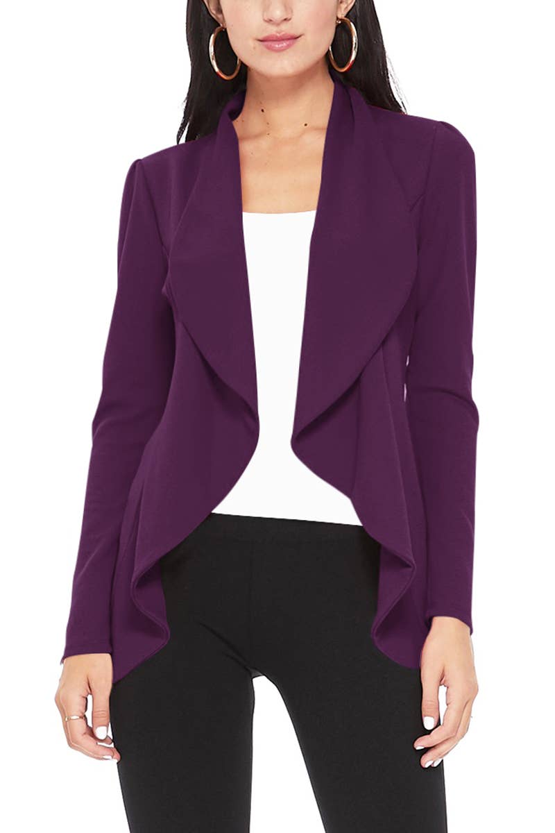 MOA COLLECTION - Wholesale Blazer - Women's - Women's Solid Casual Career Blazer Jacket6