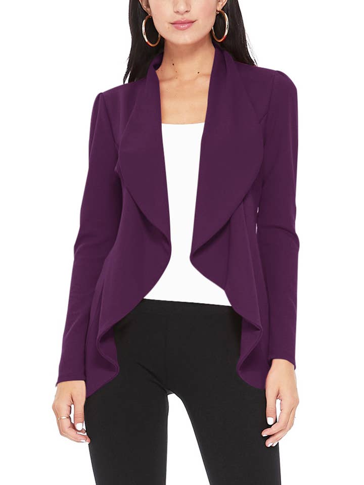 MOA COLLECTION - Wholesale Blazer - Women's - Women's Solid Casual Career Blazer Jacket6