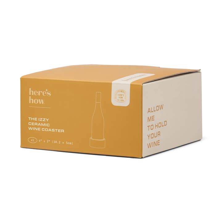 The Izzy Wine Coaster - Yellow Stripe for wholesale by Here's How