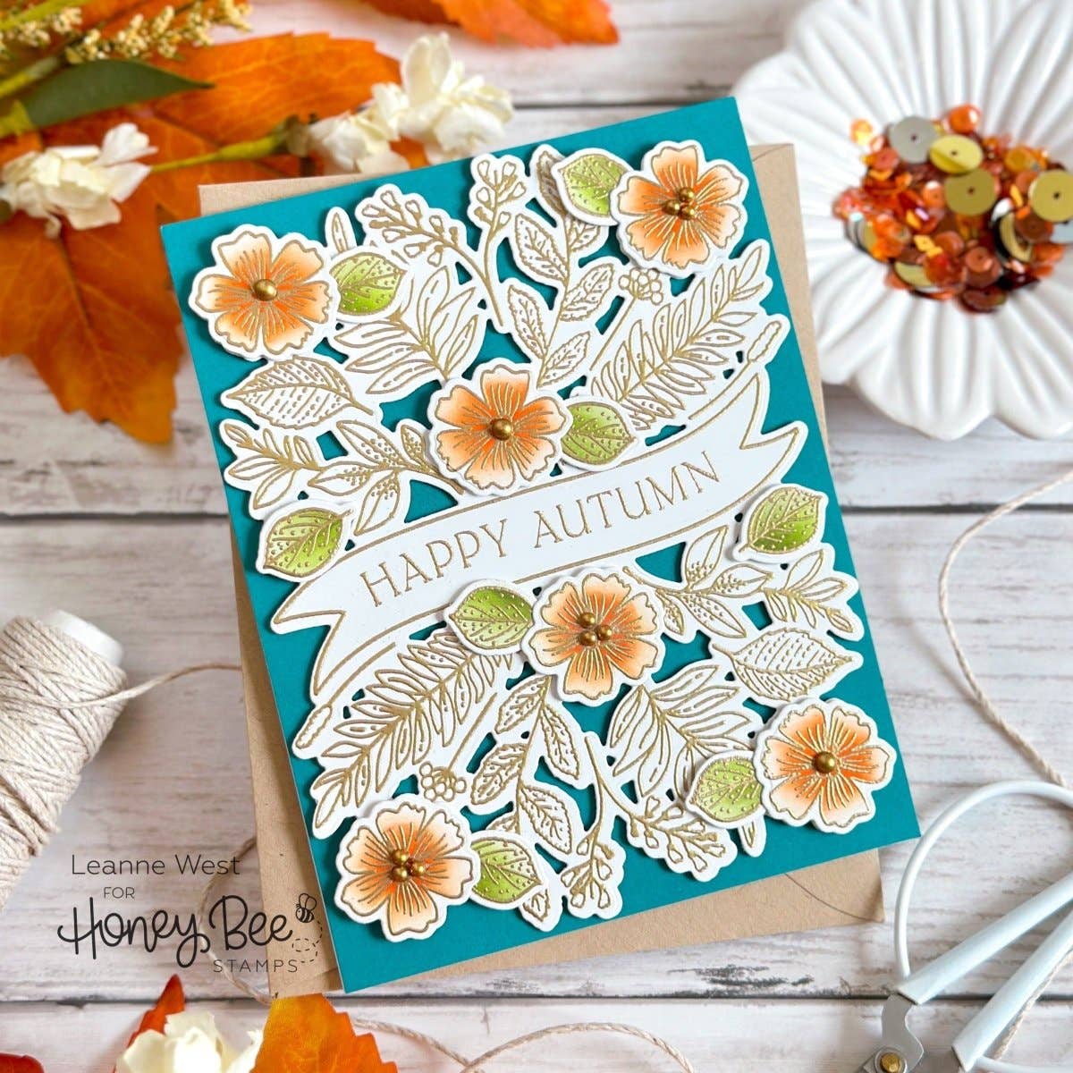 Honey Bee Stamps – material para artesanato por atacado – Bountiful Banner - Honey Cuts - Cortantes Coordenados1