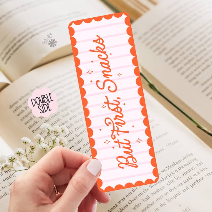 But First Snacks Bookish Bookmark / Emotional Support Snacks for wholesale by Book Lover Merch Shop