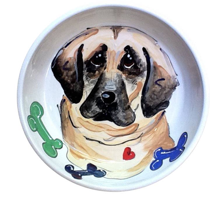 Anatolian Shepherd | Handgeschilderde keramische hondenbak voor wholesale door Faux Paw Productions