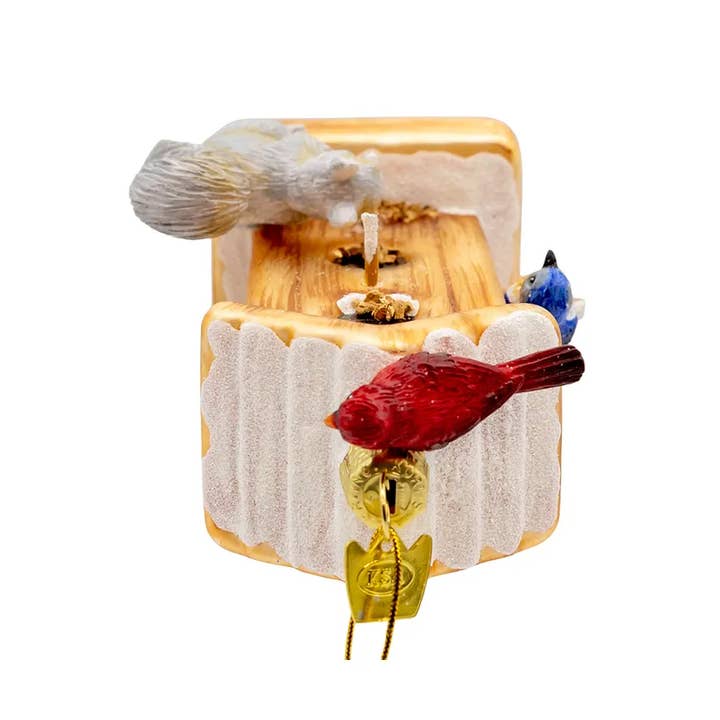 Kurt S. Adler, Inc. - Vente Objets de décoration - Ornement de mangeoire à oiseaux en verre Noble Gems de 5"4