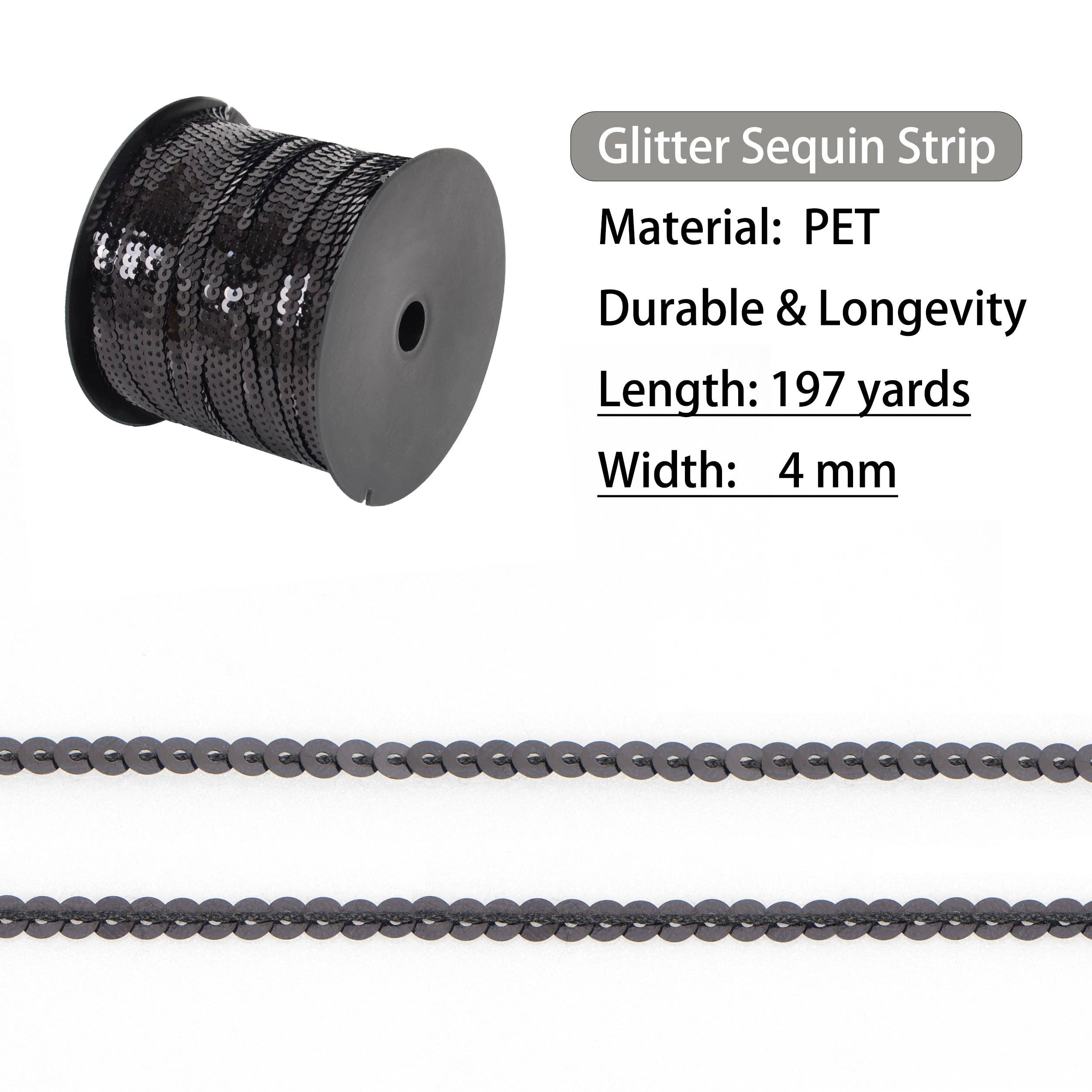 AK Brand - Wholesale Knutselbenodigdheden - Platte Paillettenstrook 4mm Metallic Paillettenband 180 meter18