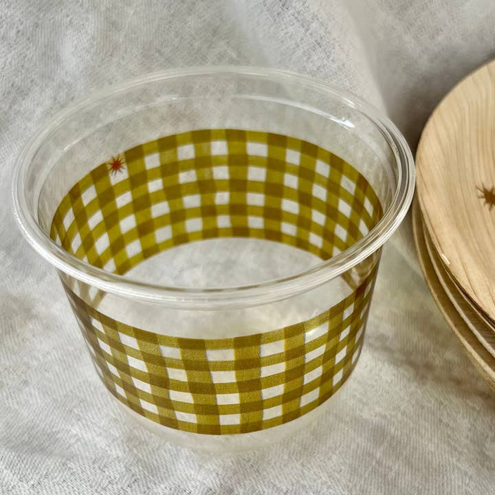maaterra - Wholesale Disposable Cup - Beautifully Designed Compostable Cups | Moss Gingham3
