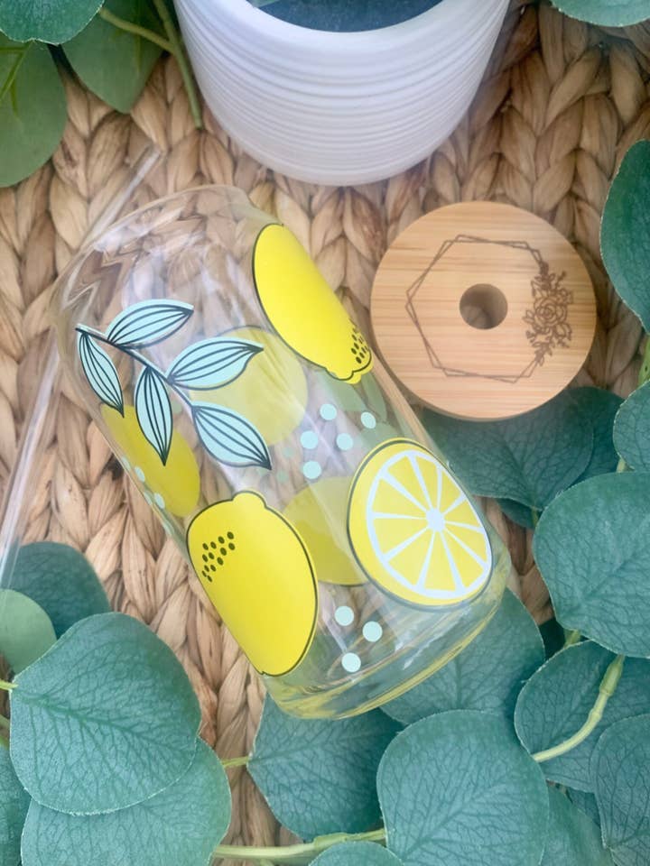 Lemon Beer Dose Glas 16oz oder 20oz für den Großhandel von Bonita Bella Creations