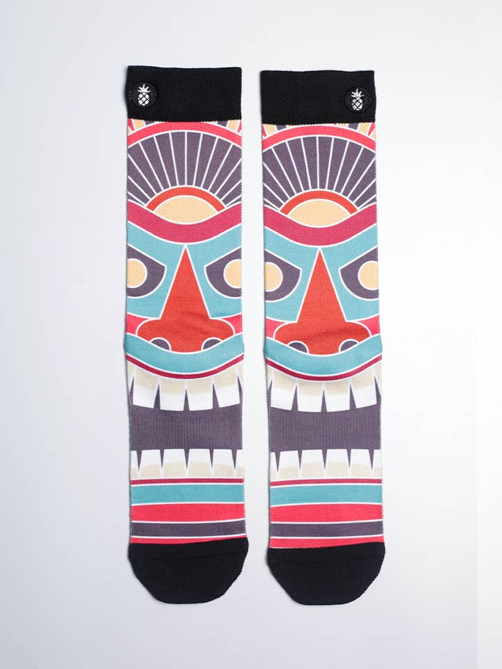 Tiki Totem Toes Printed Crew Socks - M/L for wholesale by Just Fun Socks