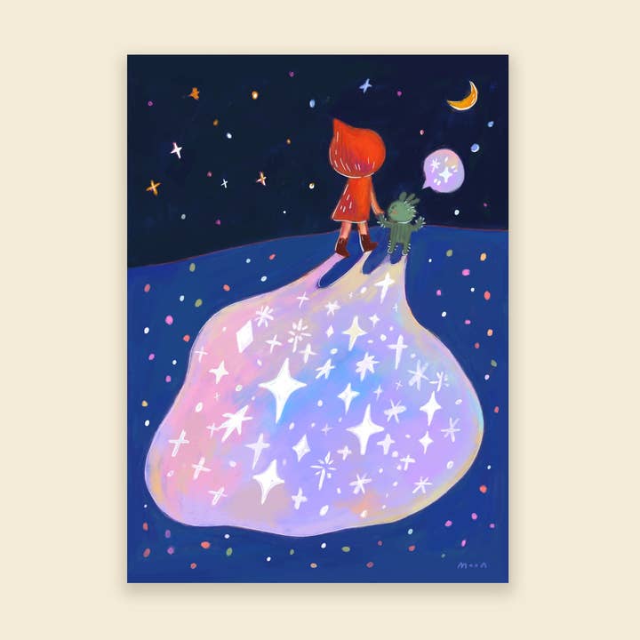 4x6" What's your first word? - Shimmer Mini Print for wholesale by MoonQi.Art LLC