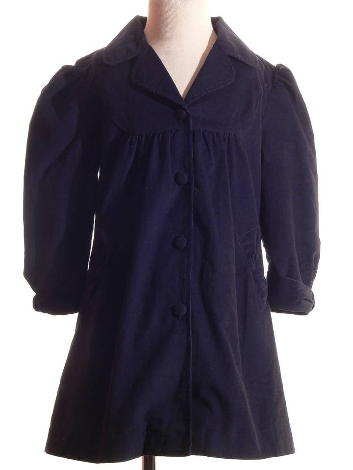 Casaco de Bombazina Azul Marinho de Abotoamento Simples por atacado de Hello Bebes!