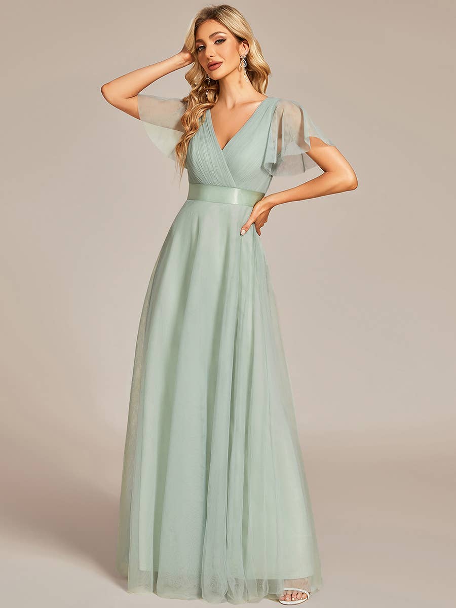 Ever-Pretty - Vente Robe de soirée – femme - Robe de demoiselle d'honneur trapèze à col en V20