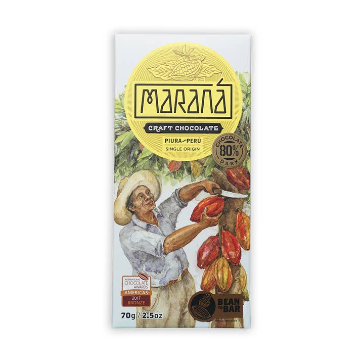Bar & Cocoa Chocolate - Wholesale Chocolate Bar - Marana Dark Chocolate Bar Piura 80% (Peruvian Chocolate)0