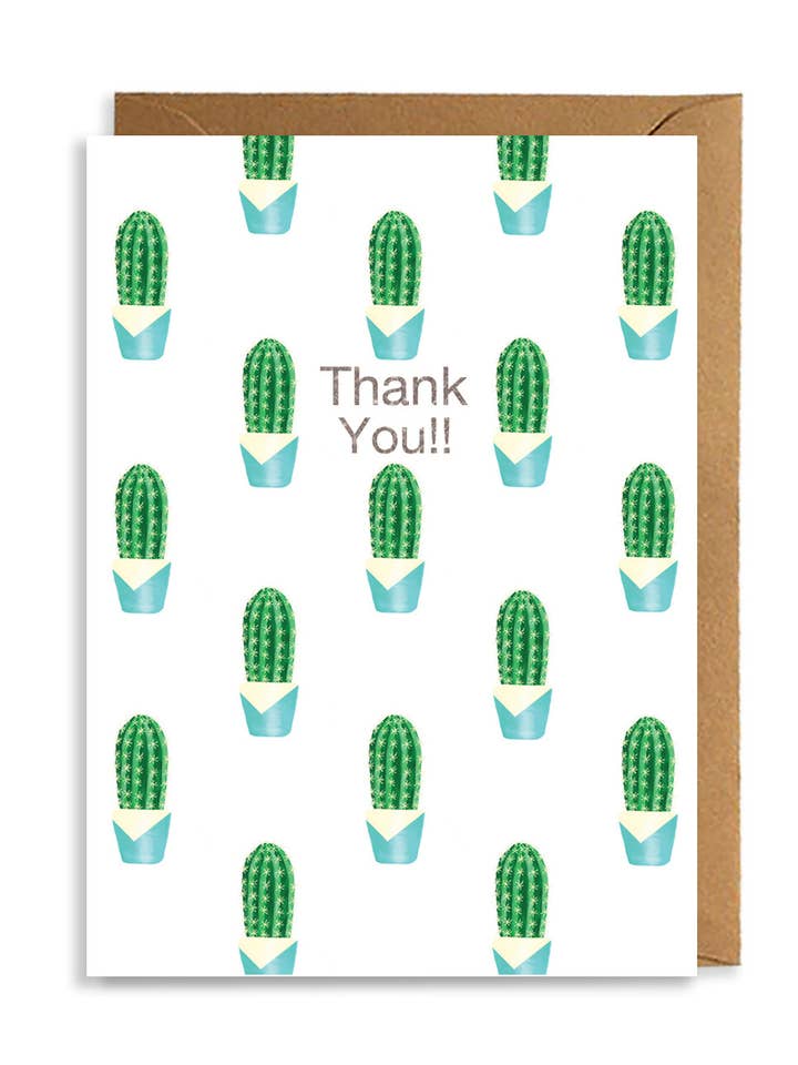 Cacti Thank You Card for wholesale by Bexi Cards Stationery