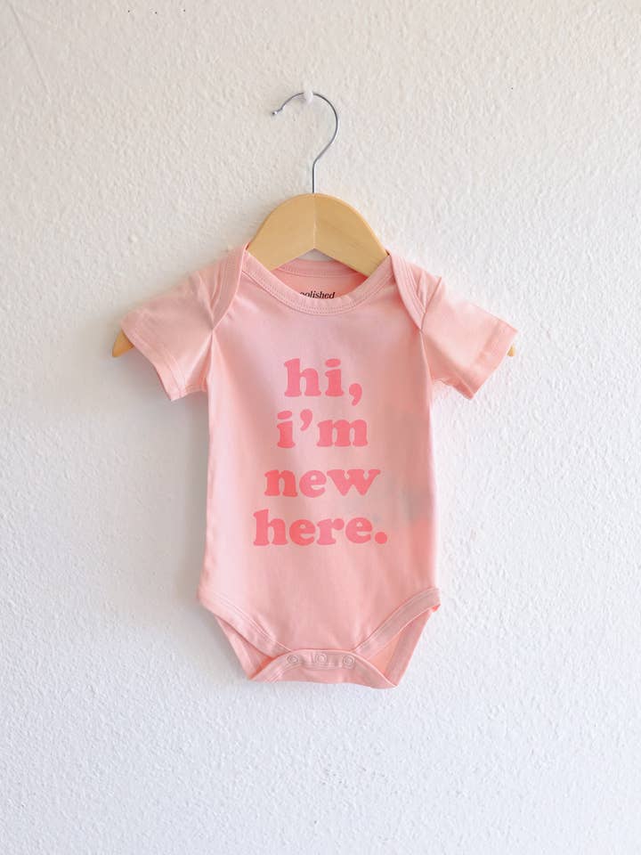 Polished Prints - Wholesale Bodysuit (Non-Footed) - Baby - Hi I'm New Here Baby Onesie, Baby Bodysuit, Baby Clothes