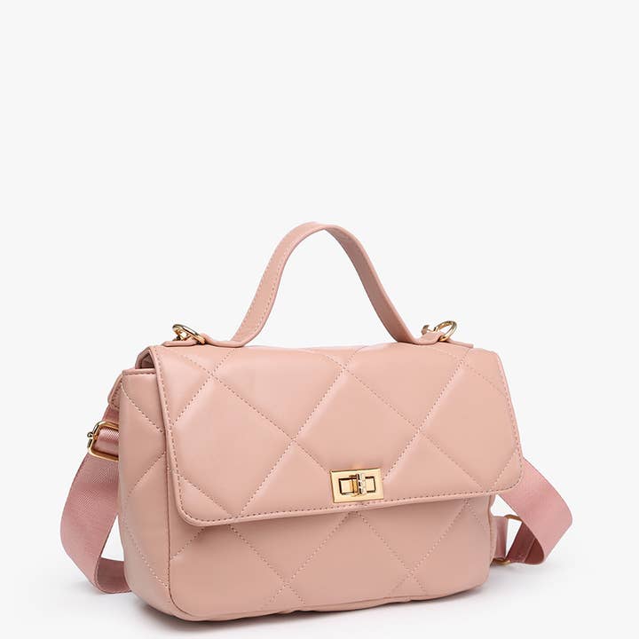 Jen & Co. - Wholesale Crossbody Bag - Women's - *SALE* EH2244 Harp Quilted Twist Lock Crossbody