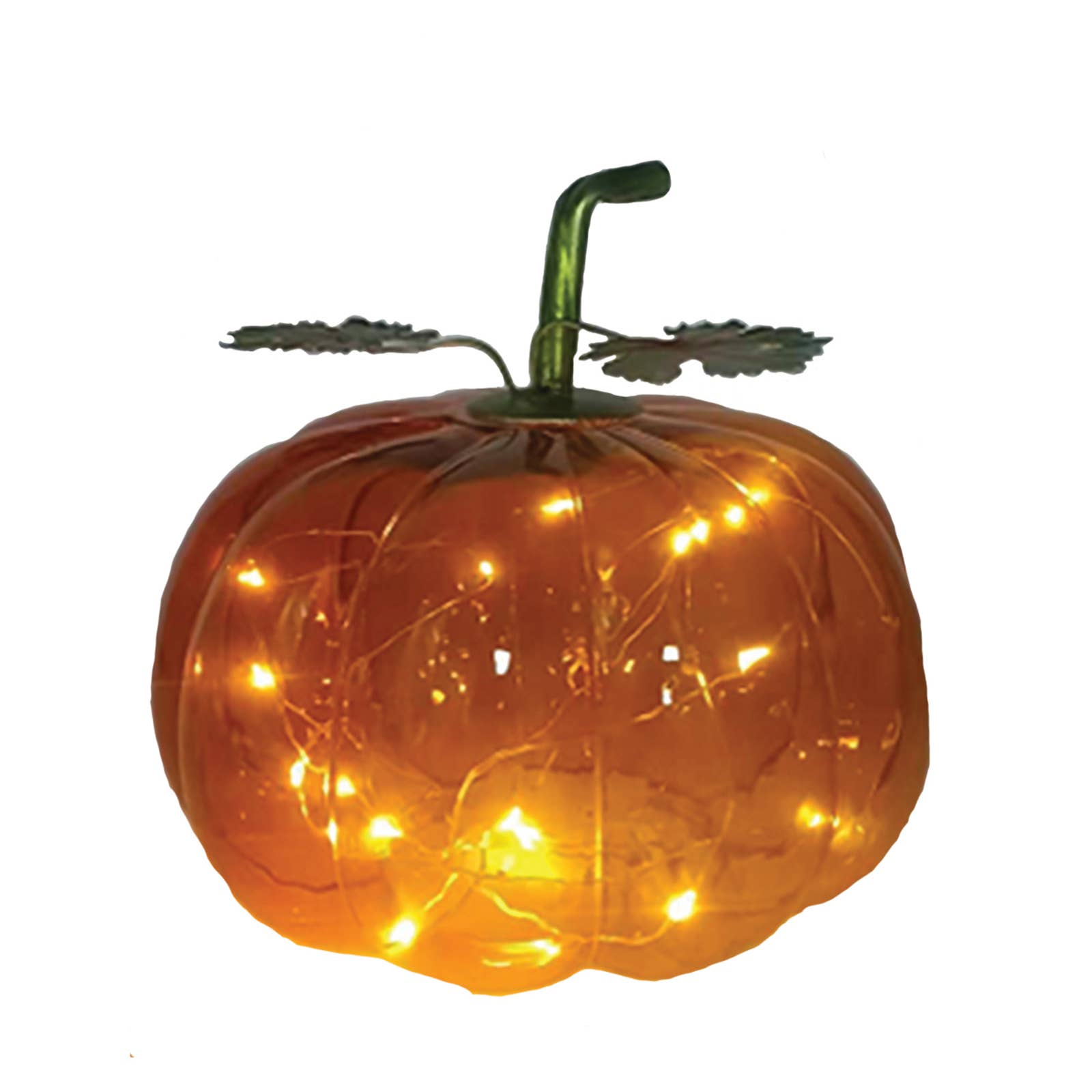 Santa’s Workshop Inc. - Wholesale Decorative Tabletop Object - 6x6 Glass LED Pumpkin0