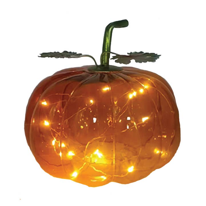 Santa’s Workshop Inc. - Wholesale Decorative Tabletop Object - 6x6 Glass LED Pumpkin0