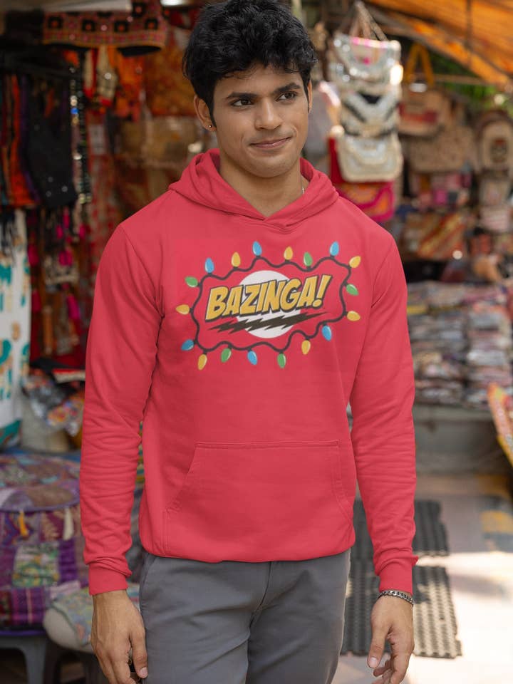 Official Store - Wholesale Hoodie – Men's - Big Bang Theory - Bazinga Red Men's Pullover Hoodie1