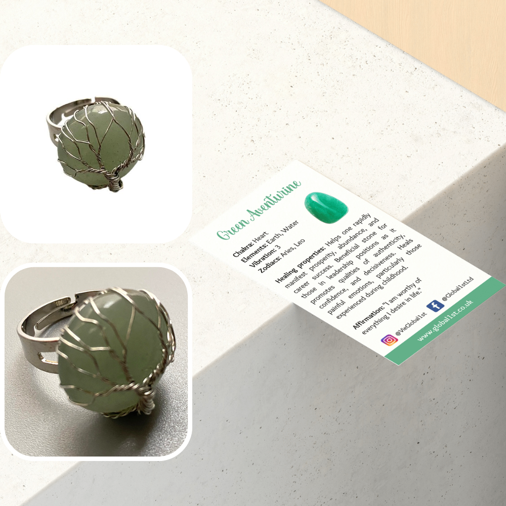 VIE – Engroshandel Statementring – Wireindpakket livets træ-ring, 2 cm15