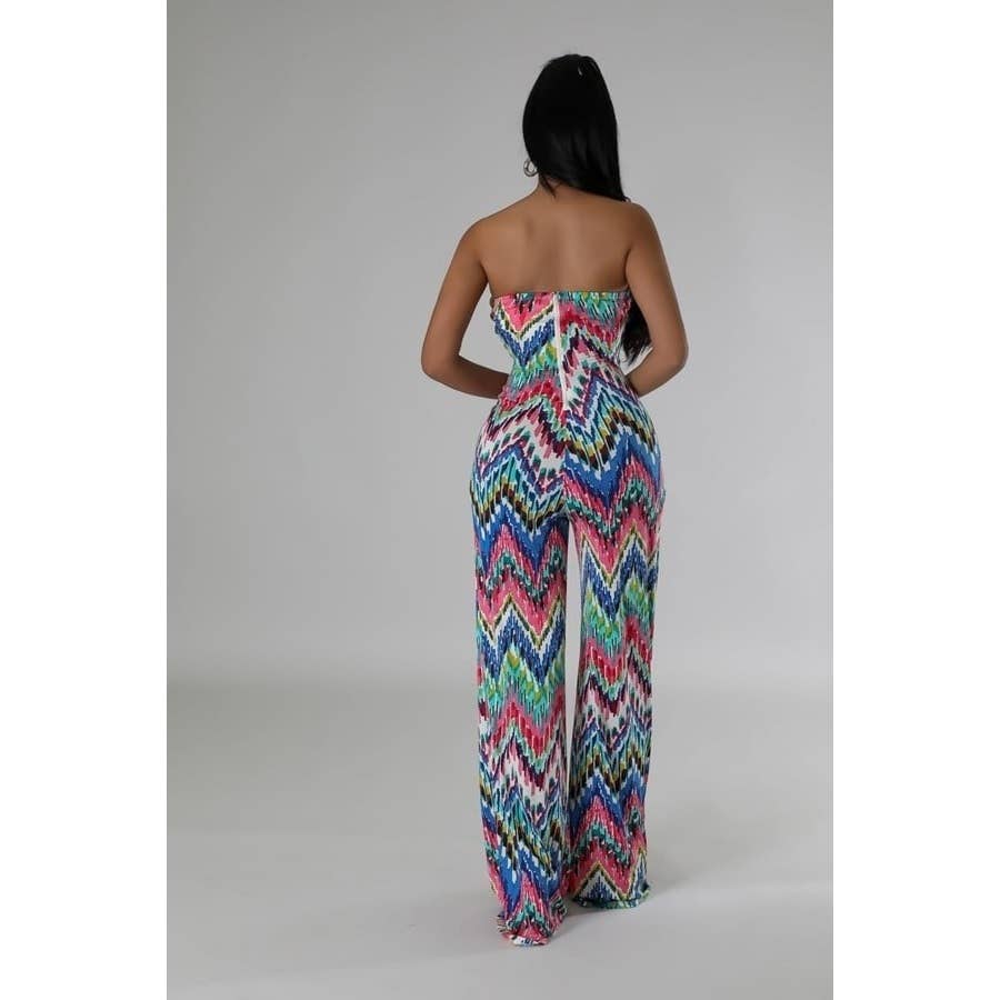 MULTI Tube Top Effortless Chic Jumpsuit for wholesale on Faire4