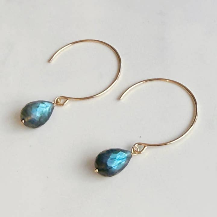 Bonnie Boardman Jewelry - Wholesale Hoop Earrings - Labradorite mini hoops