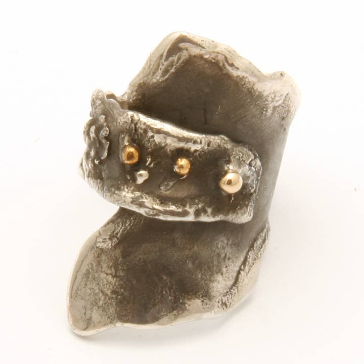 Série Reticulada - Anel Longo com Acento Fundido em Ouro por atacado de Tamara Kelly Designs