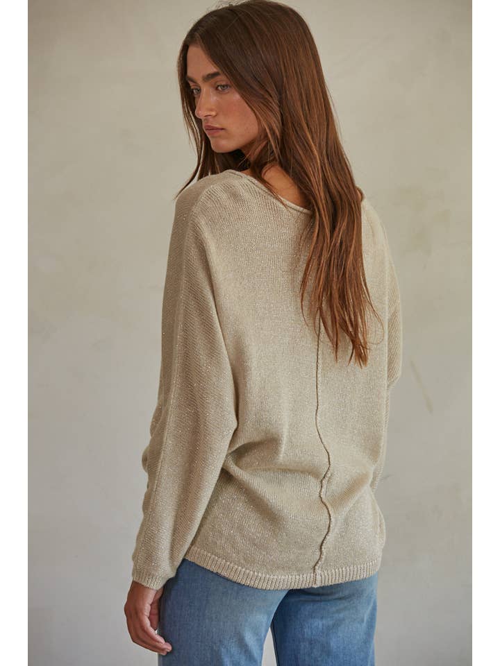 By Together - Wholesale Knit Sweater - Women's - W1769 | Knit Sweater Lurex Ribbed Pullover