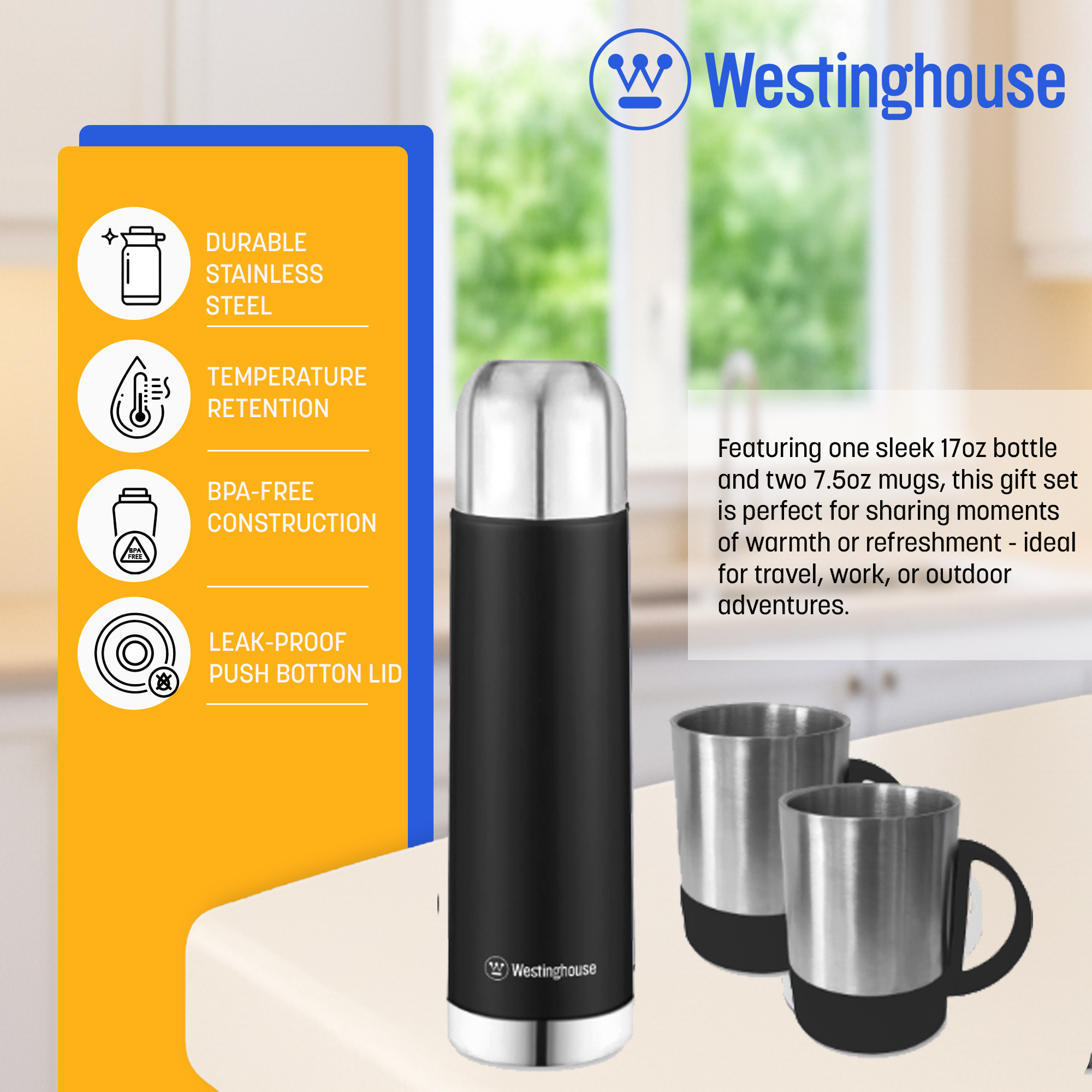 Westinghouse - Wholesale Flask - Westinghouse Thermos Flask Gift Set3