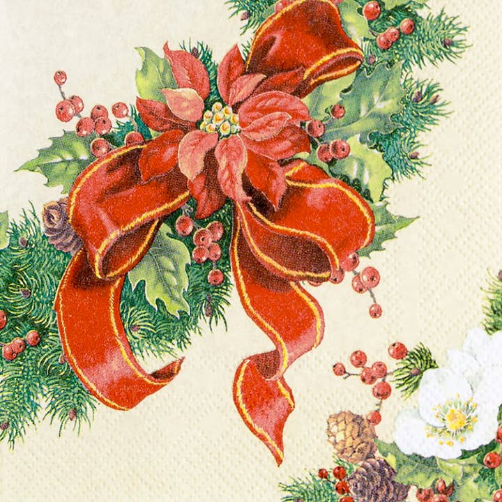 Christmas Wreath cocktail napkins for wholesale by Home Fashion - Carl Dietrich GmbH
