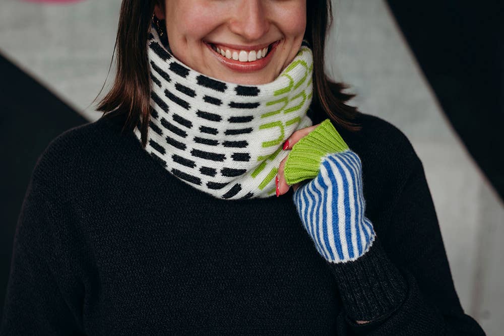 Candy Coated Accessories - Wholesale Scarf - Women's - Lambswool Neck Warmer Snood - Blue, Green, Charcoal & Ecru6