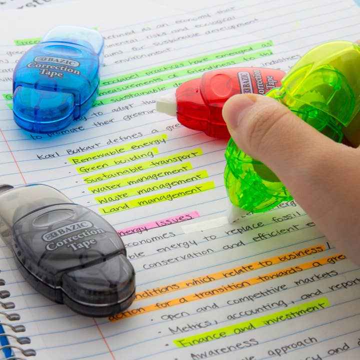 Luna Office Supply - Everyday Essential - Wholesale Tape - 5 mm x 196" Mini Correction Tape with Protective Cap4