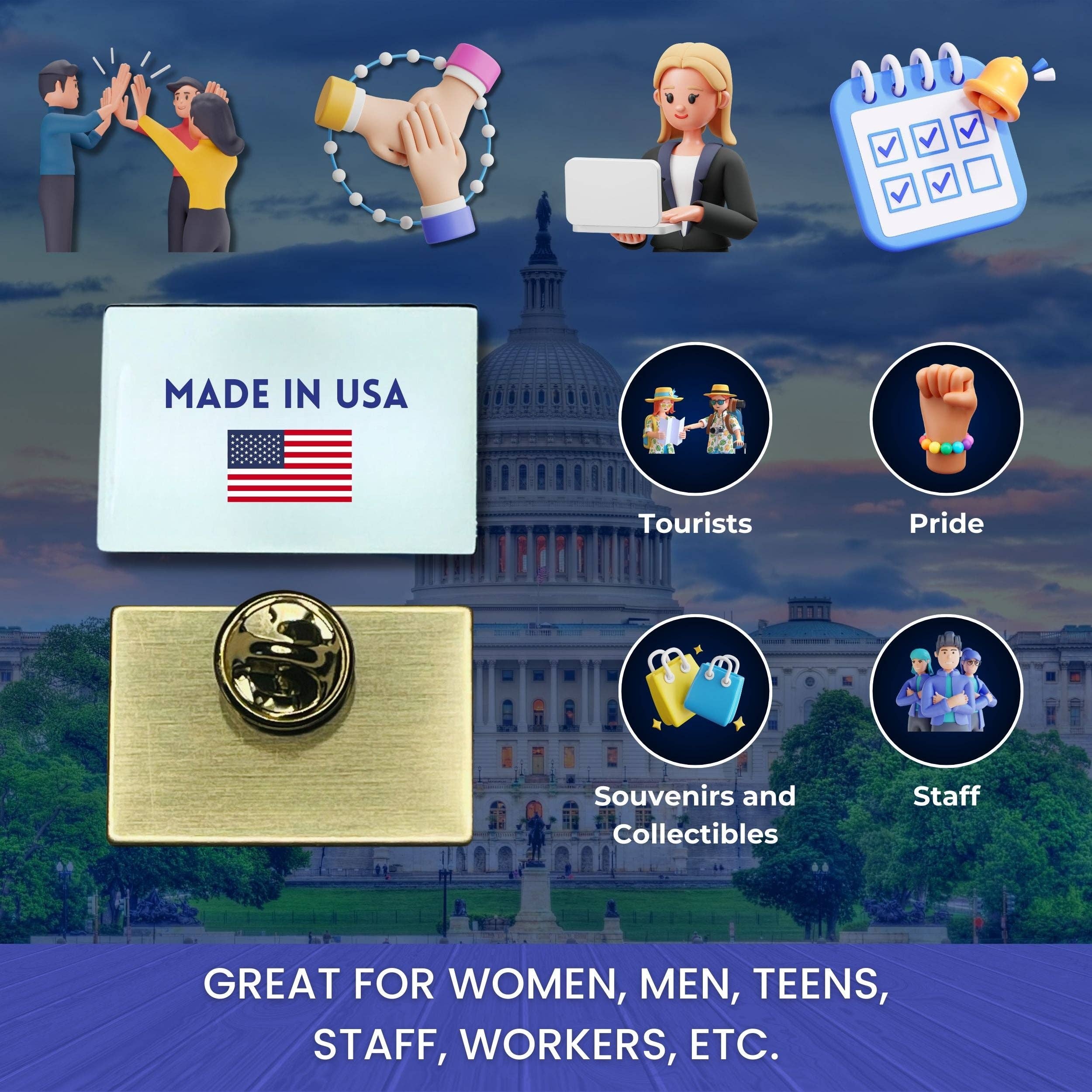 Worldwide Souvenirs - Vente Épinglettes/boutons - Épingle - Drapeau États-Unis - USA7