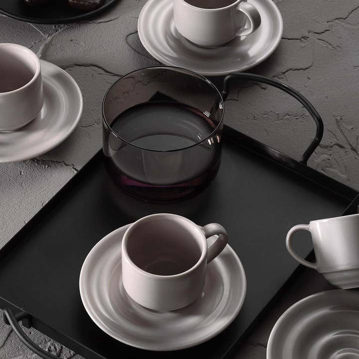Mita Kitchenware - Wholesale Coffee/tea cup - Kütahya Porcelain Tuana coffee cup set PEARL Matt Beige