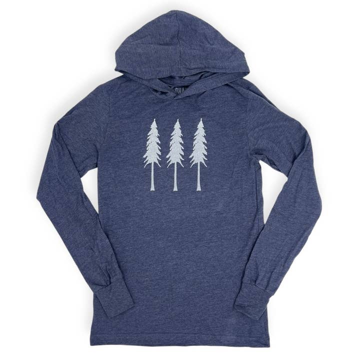 Three Trees Lightweight Hoodie - Vintage Navy for wholesale by Ohana