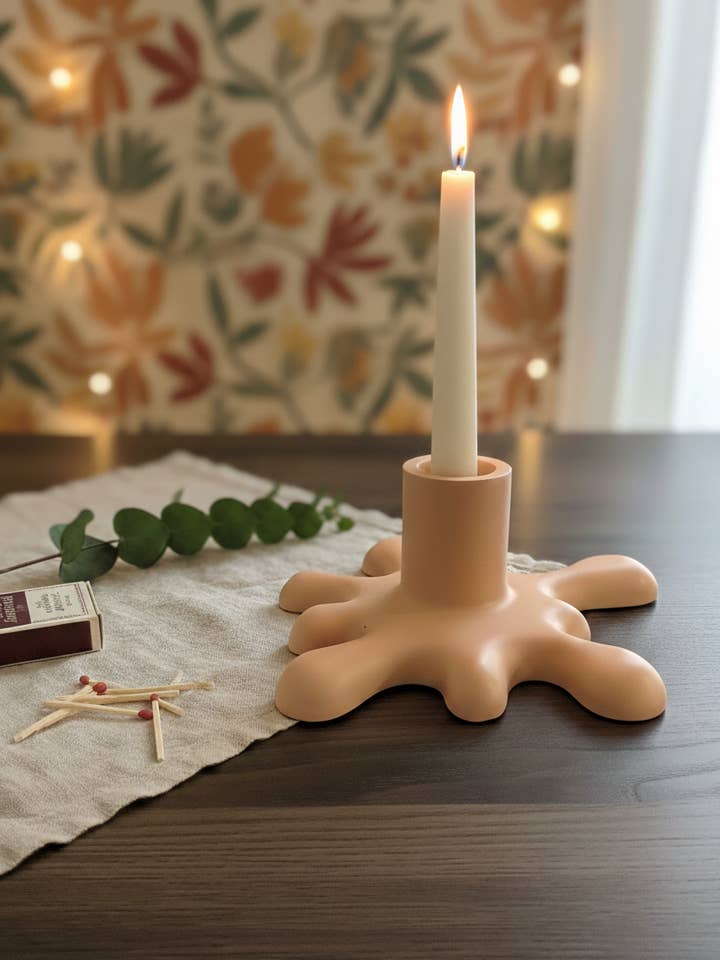 Blob Jesmonite Candle Holder | Minimalist Home Decor for wholesale by Crazy About Candles
