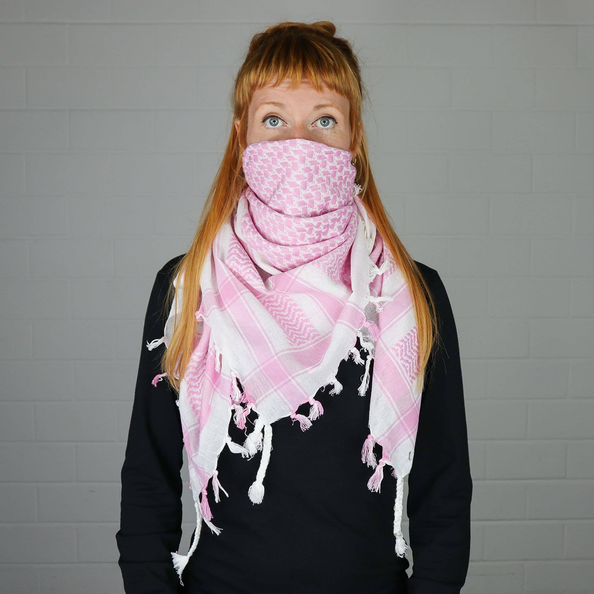 Tribal Trade GmbH - Wholesale Scarf - Unisex - Palituch - White - Pink - Kufiya PLO towel7
