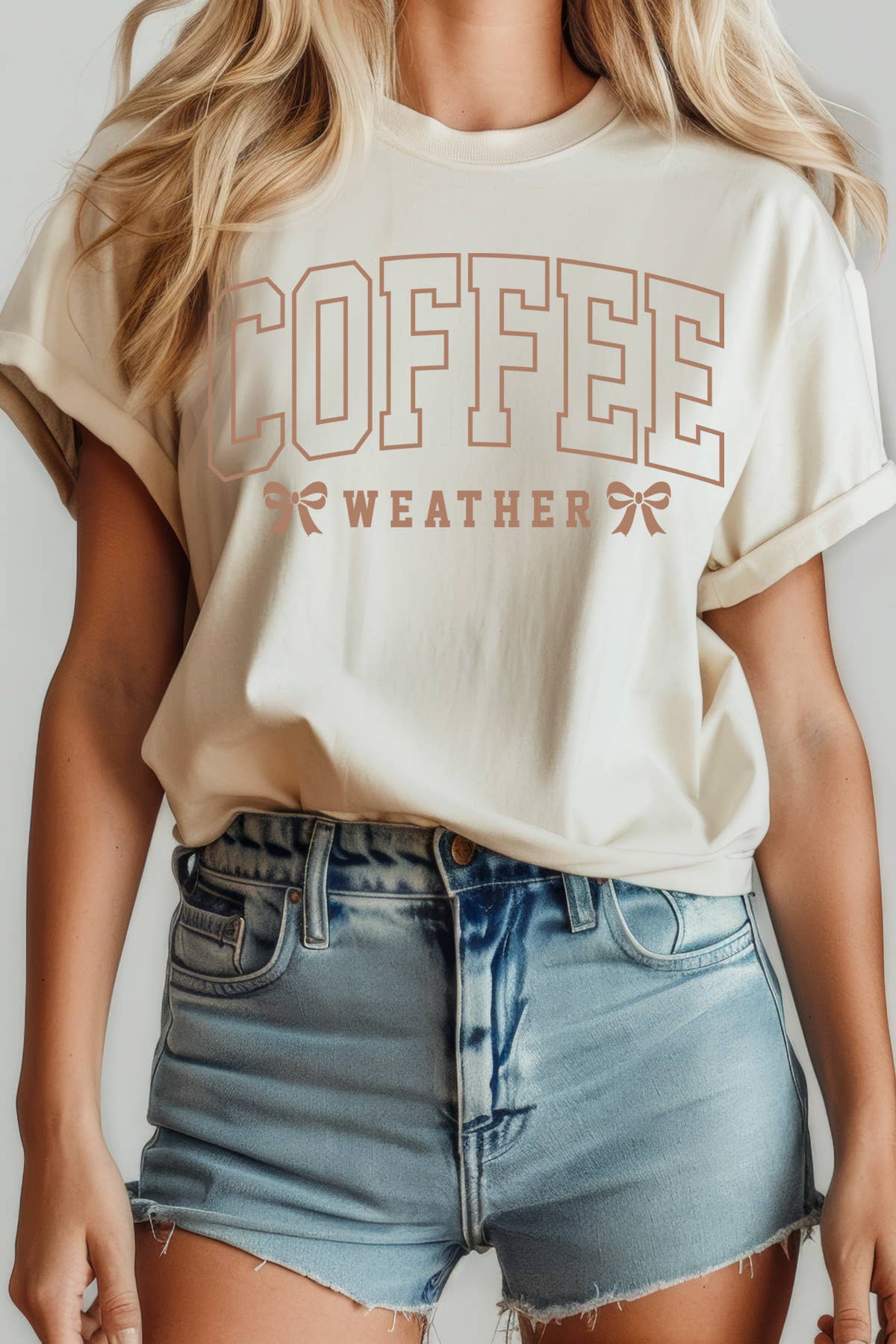 Amused by Blue - Wholesale Screen Printed T-Shirt - Women's - Women Coffee Graphic Print Short Sleeve Loose Top6