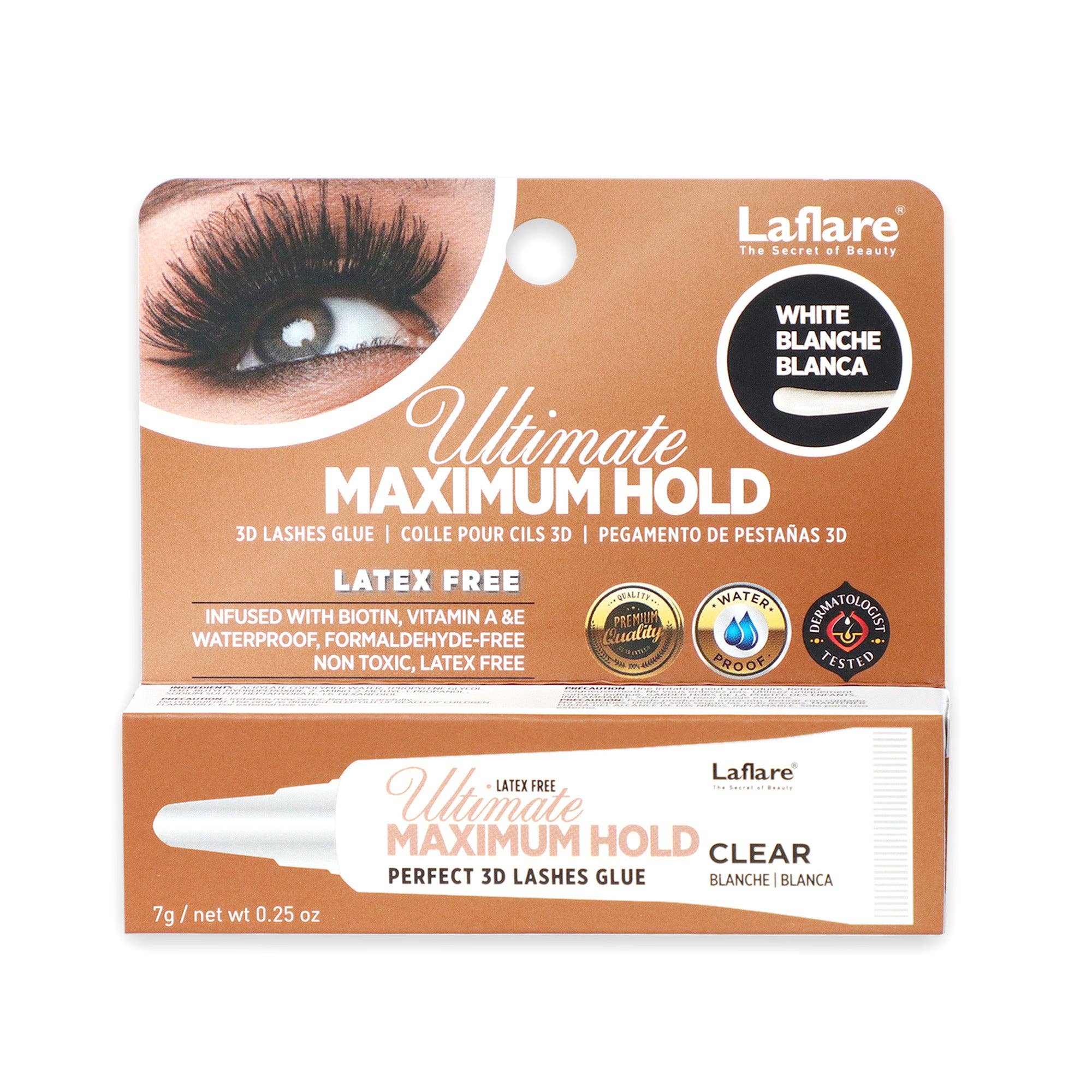 Laflare – wholesale Lösögonfransapplikator – Ultimat Maximal Hållbarhet Ögonfranslim 7g/0,25 oz (Tubtyp) | Långvarigt Vattentätt Remsfranslim | Naturligt Utseende Formaldehyd- och Latexfritt1