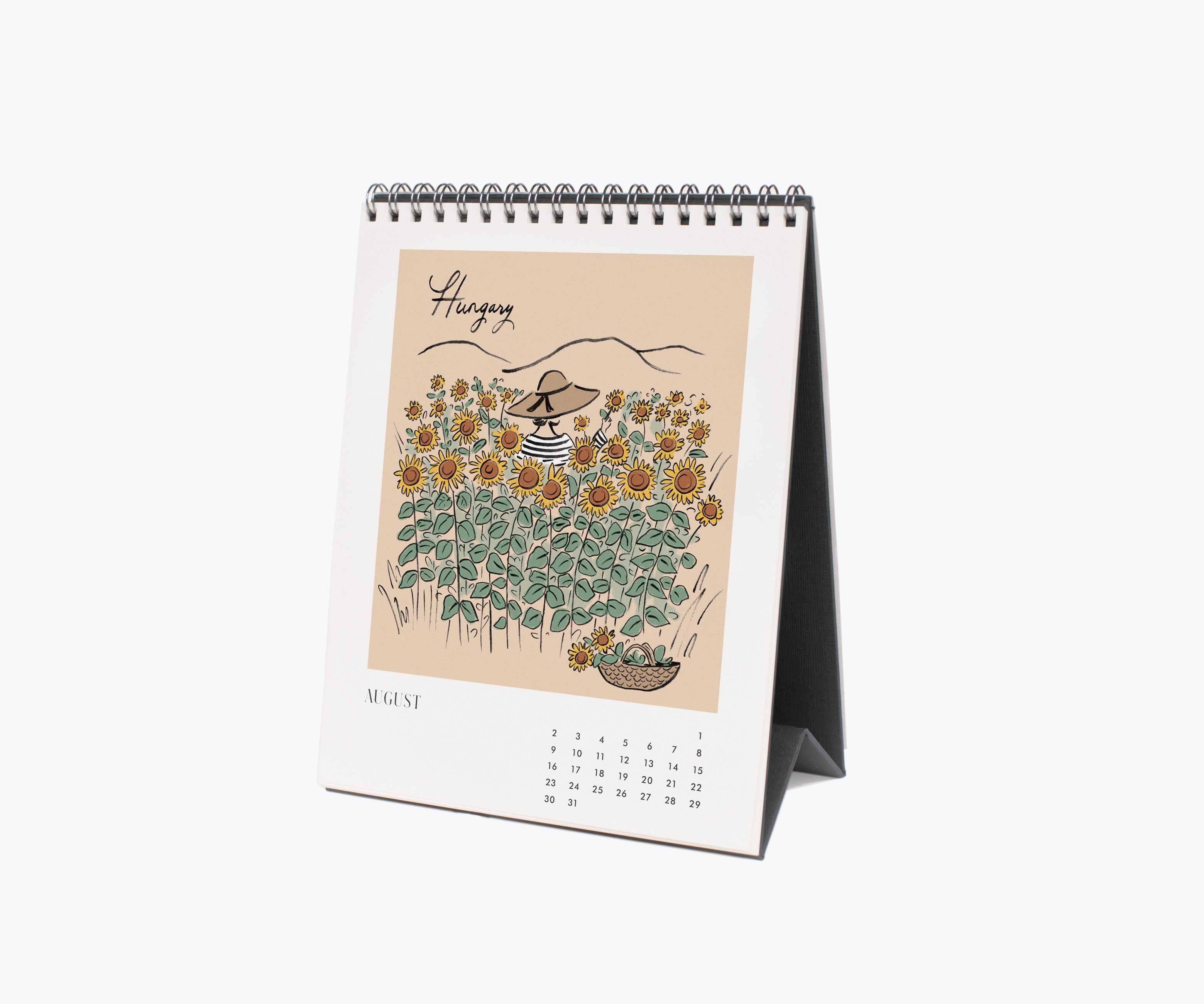 Rifle Paper Co. - Wholesale Calendar - 2026 Travel Sketchbook Desk Calendar8