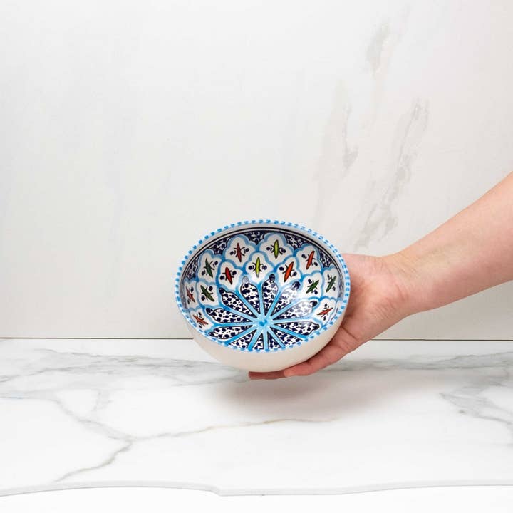 Hand painted Rosette Ceramic Cereal, Soup Bowl for wholesale by Sobremesa