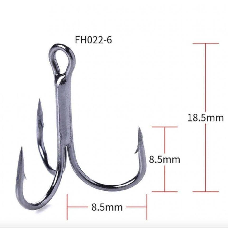 Outdoor Junction - Wholesale Outdoor Sign - (20) Carbon Steel 3-Prong Treble Fishing Hooks6