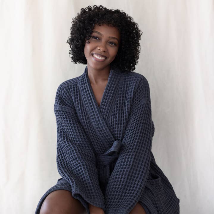 Vivamaison - Wholesale Robe - Unisex - Luxurious Waffle Kimono Bathrobe, 100% Cotton, Unisex Style10