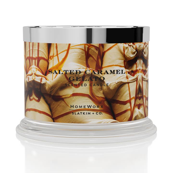 Salted Caramel Gelato 3-wick Candle for wholesale by HomeWorx by Slatkin + Co.