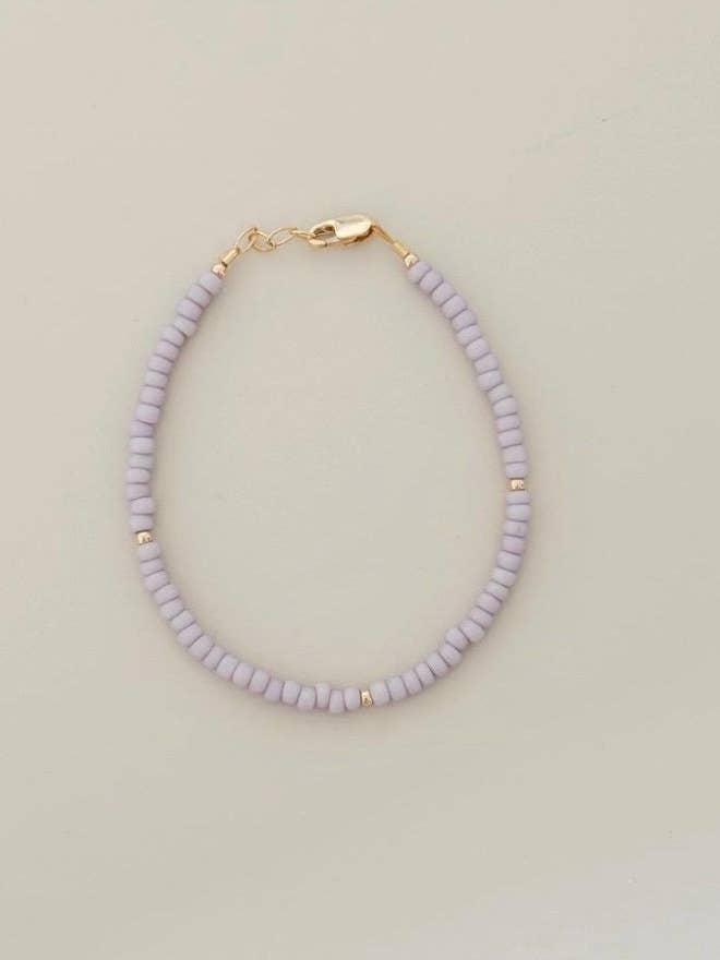14k gold filled Lavender beaded kid bracelet for wholesale by LITTLELUNDSCO