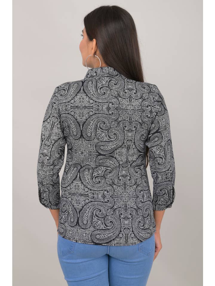 Riddhi Siddhi - Vendita all'ingrosso Camicia button down - Donna - Camicie etniche da donna con stampa paisley