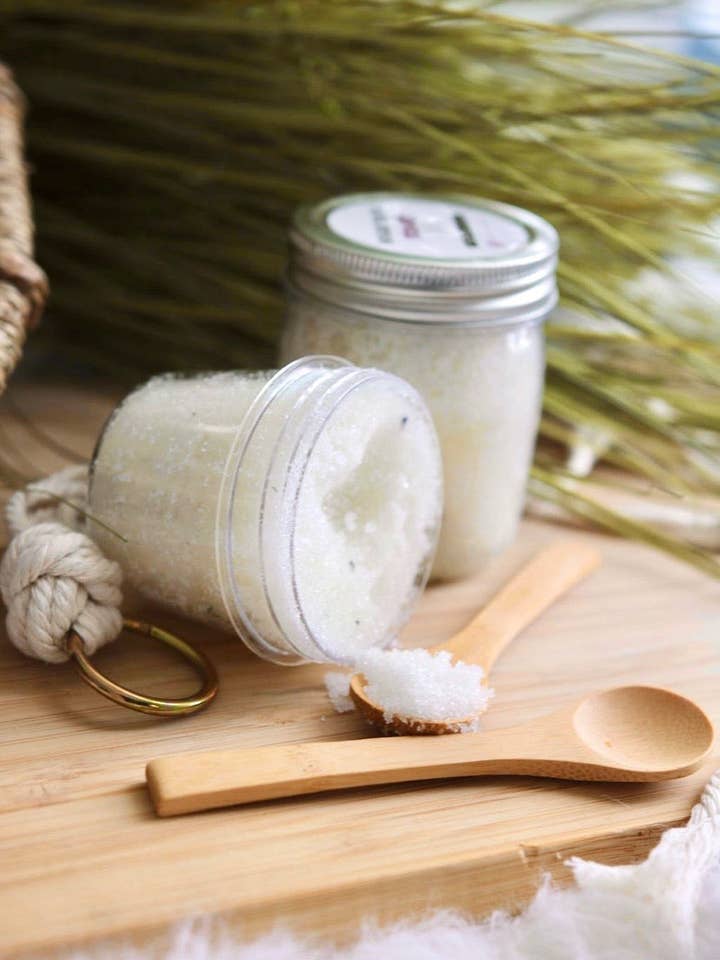 Morning Dew - Lemongrass and Lavender Exfoliating Body Scrub for wholesale by Sugar Plum Scrubs