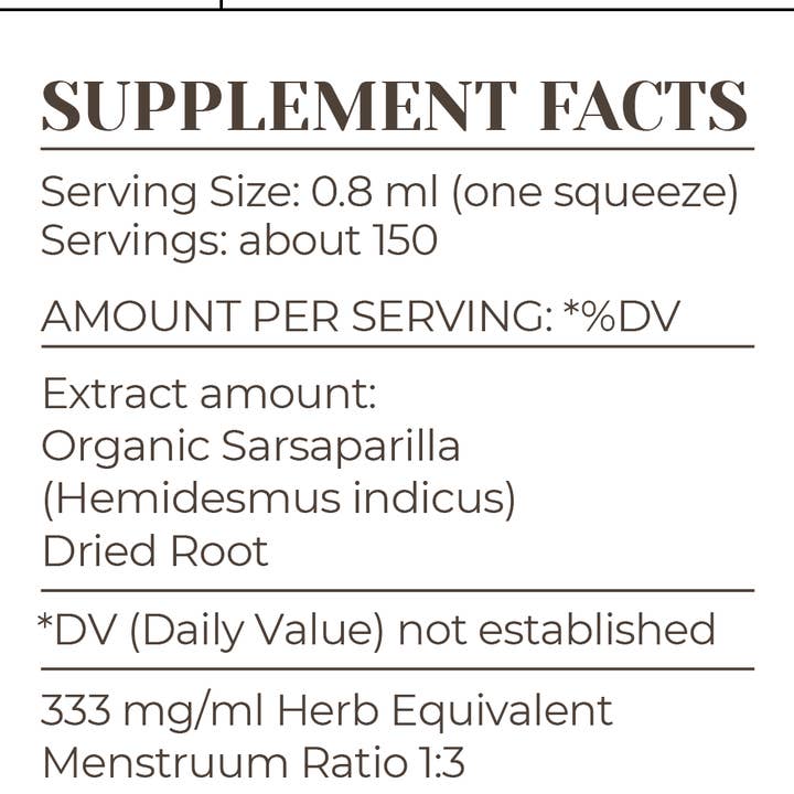 Garden Organics - Wholesale Tincture - Sarsaparilla Tincture3