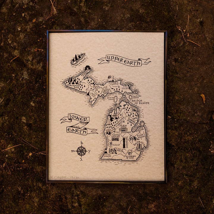 Home Squirrel - Wholesale Map - Lord of the Rings / The Hobbit Middle Earth Map of Michigan0