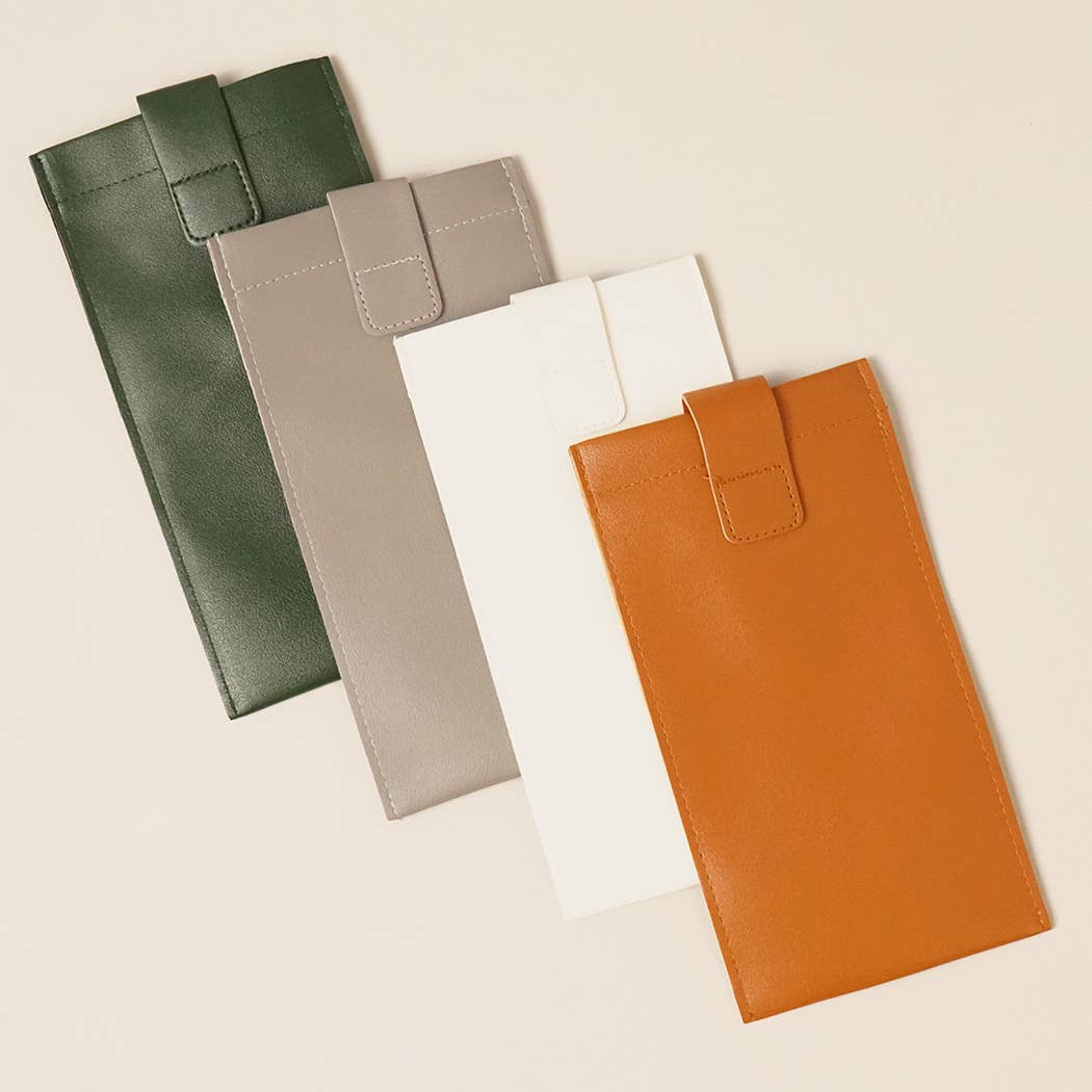  ASSORTED COLOR Fashion Faux Leather Sunglasses Pouch for wholesale on Faire3